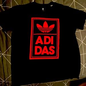 Adidas black/red tee shirt.